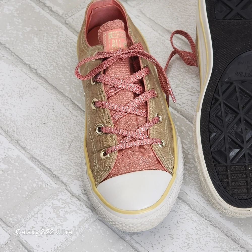 Pink and Tan Sneakers